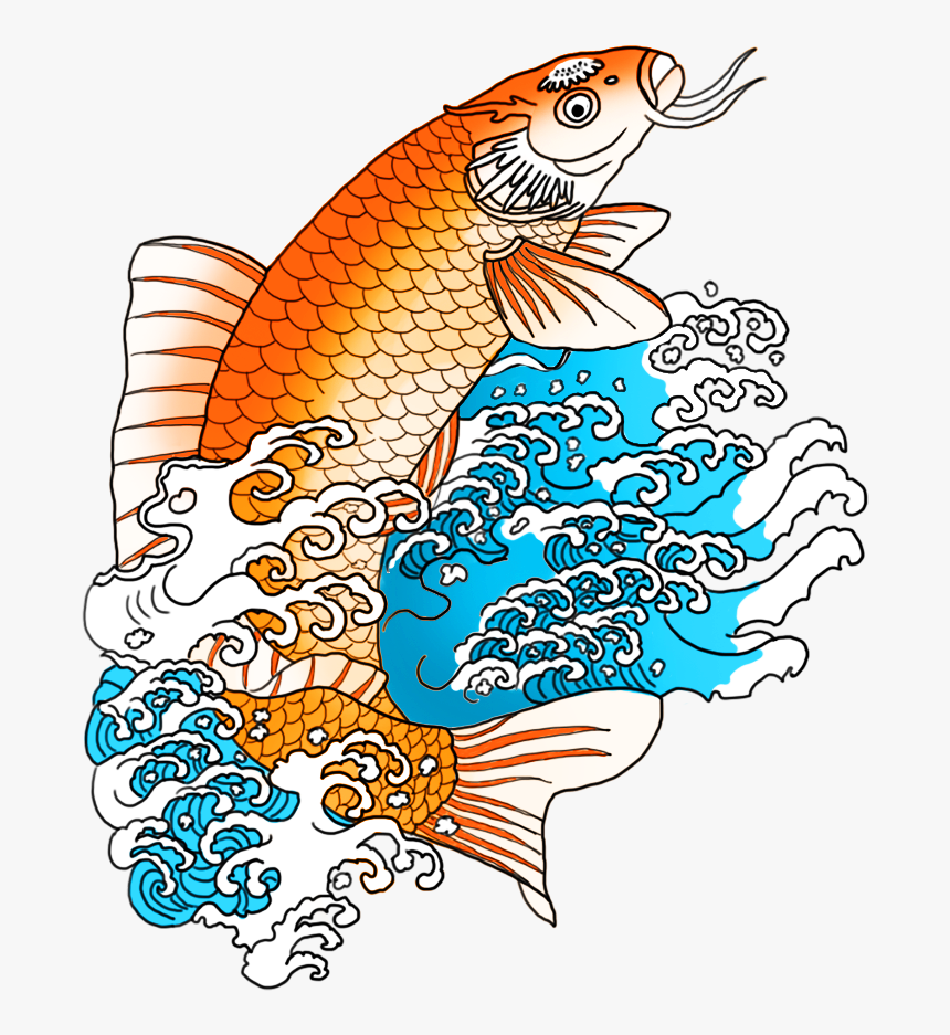 Koi Fish Clipart Orange - Koi Fish Drawing Transparent, HD Png Download, Free Download