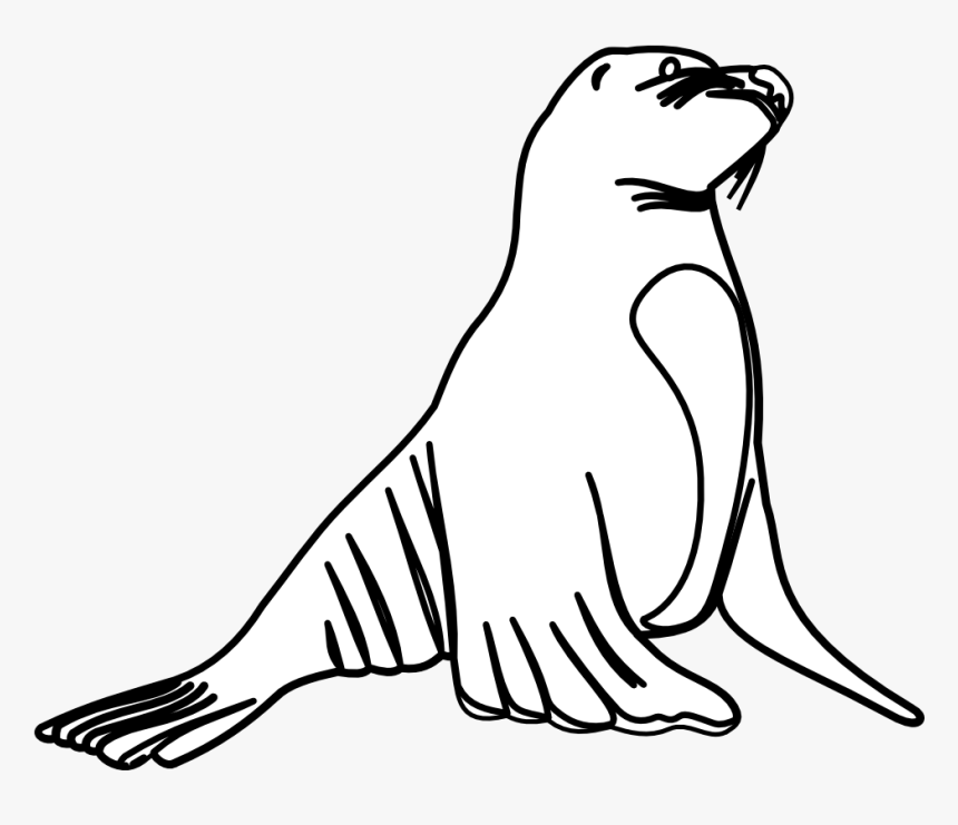 Otter Picture Free Download Black And White Huge Freebie - California Sea Lion Black And White, HD Png Download, Free Download