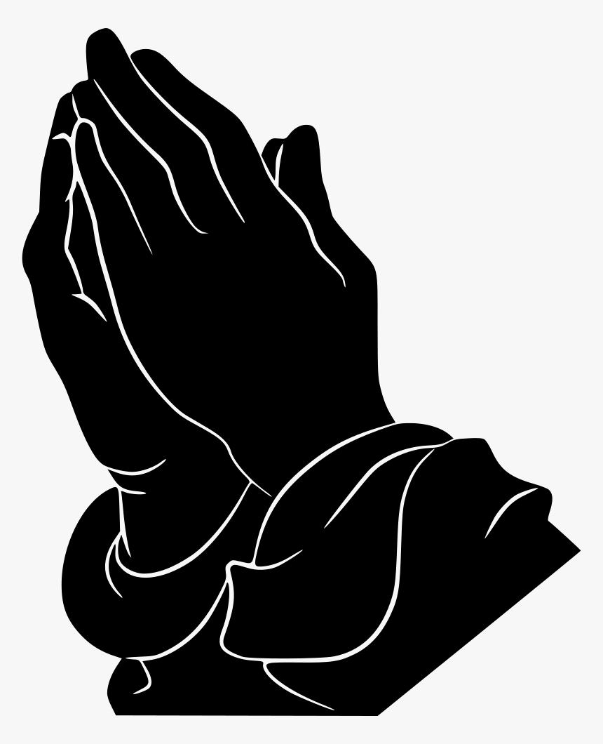 Praying Png Black And White - Black Praying Hands Png, Transparent Png, Free Download