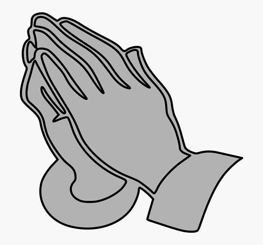 Prayer Hands Praying Gray Folded Priest Religious Praying Hands Clipart Gray Grey Hd Png Download Kindpng
