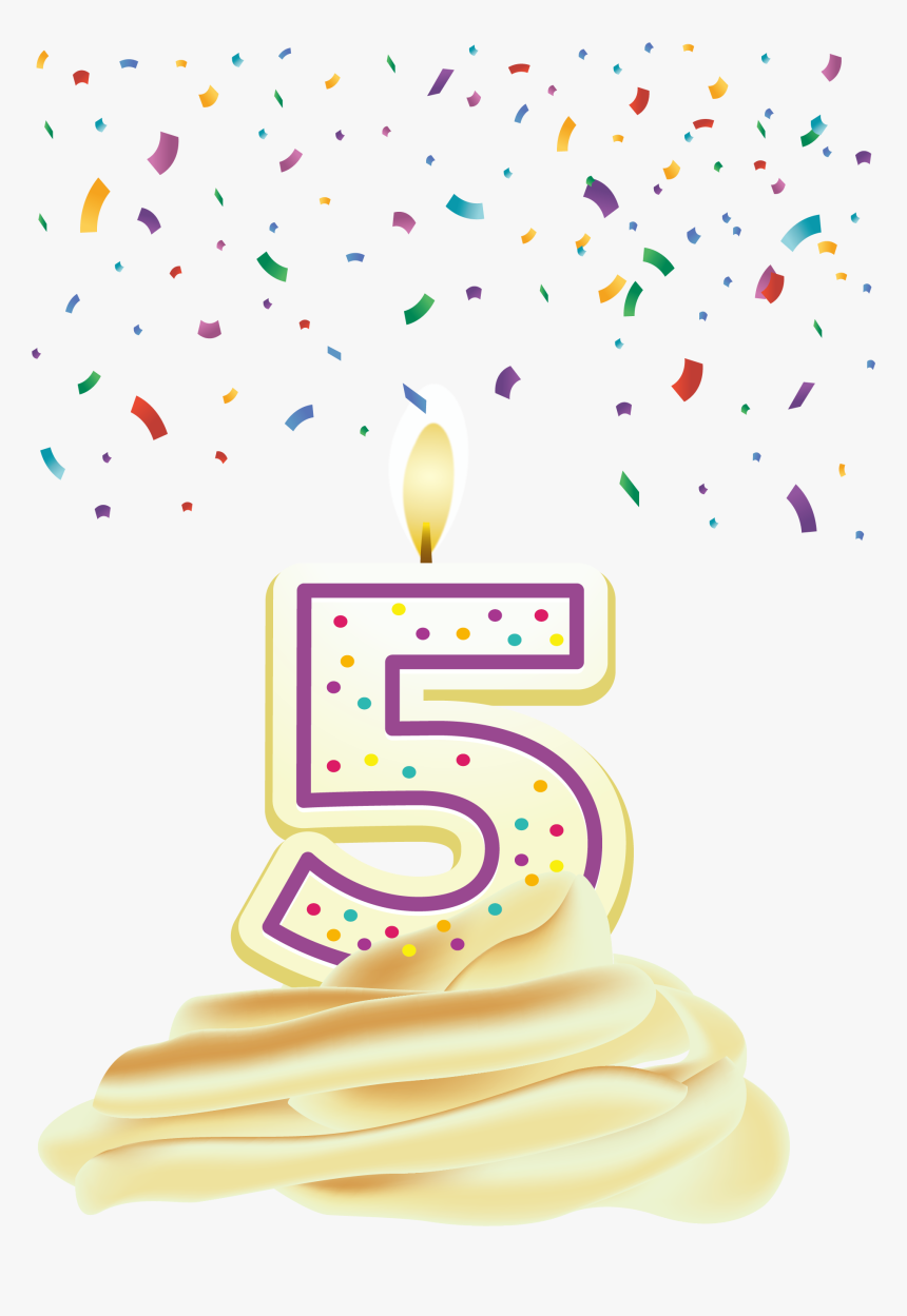 5 Birthday Candle Png - Birthday Party, Transparent Png, Free Download