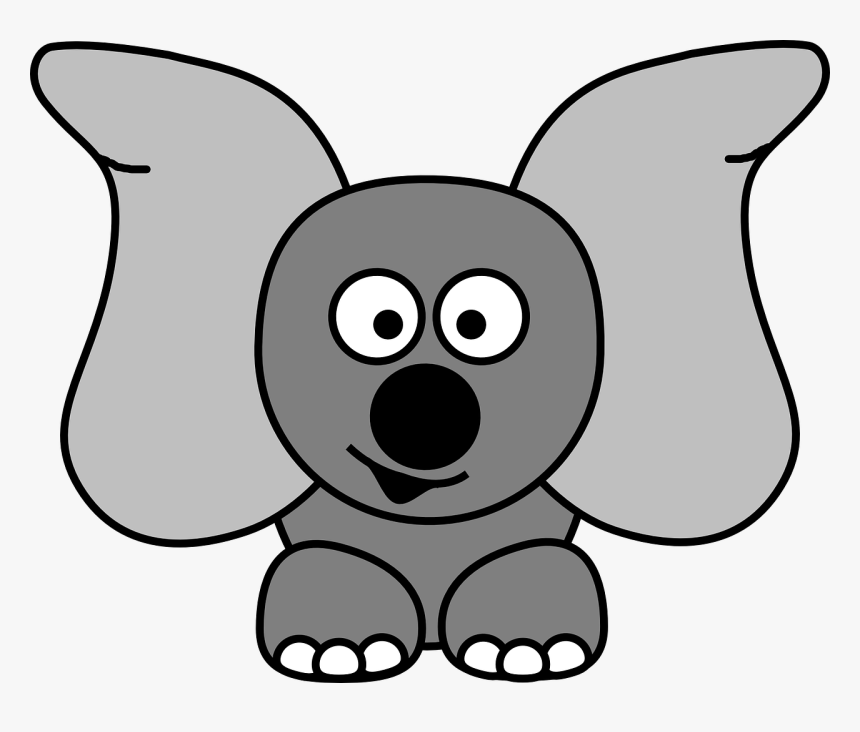 Jug Ears, Elephant, Dumbo, Ears, Grey, Cartoon, Cute - Elephant Finger Puppets Cartoon, HD Png Download, Free Download