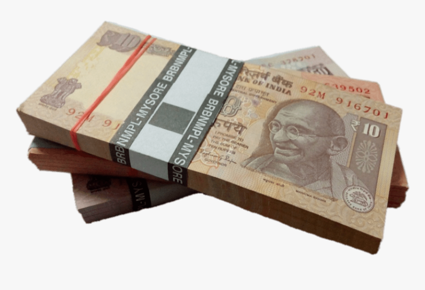 Stacks Of Rupee Notes - Transparent Indian Rupee Png, Png Download, Free Download