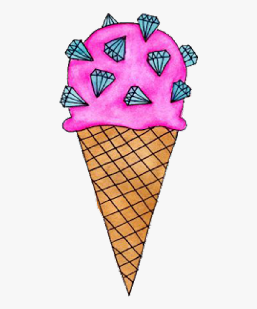 #tumblr #cool #png #cute #pink #rosa #cono #cream - Ice Cream Png Cartoon, Transparent Png, Free Download