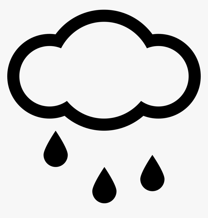 Rainy Weather Cloud - Cloud With Rain Clipart Black And White, HD Png Download, Free Download