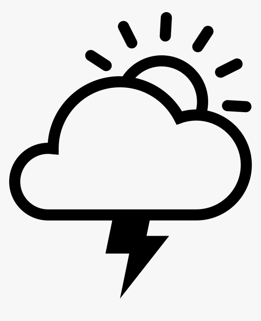 Cloud Sun Lightning Comments - Rainy Clouds Icon Transparent, HD Png Download, Free Download
