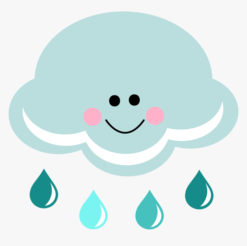 Happy Rain Cloud, $0 - Clipart Cute Rain Cloud, HD Png Download, Free Download