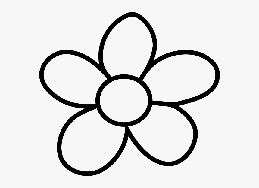 Black Flower Outline - Flower Black And White, HD Png Download, Free Download