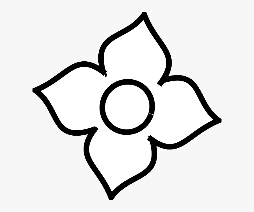 Transparent White Petals Png - 4 Petal Flower Outline, Png Download, Free Download