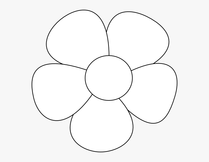 Flower Outline - Flower With 5 Petals Drawing, HD Png Download, Free Download