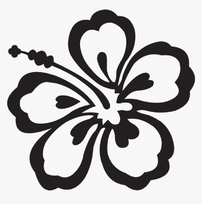 Hawaiian Flower Clipart Black And White, HD Png Download, Free Download