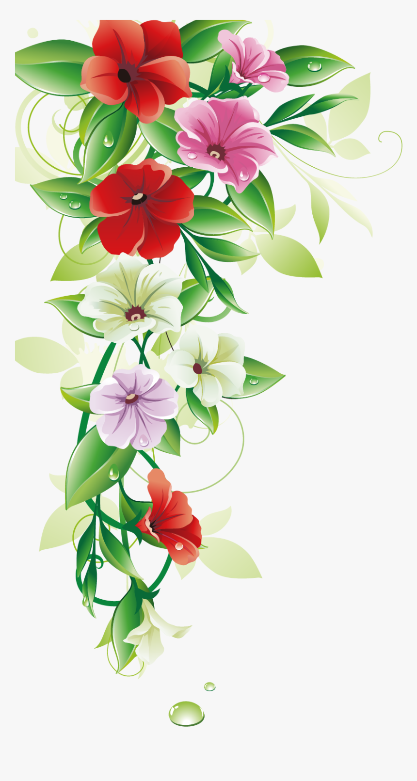 Flower Clip Art - Border Flower Design Png, Transparent Png, Free Download