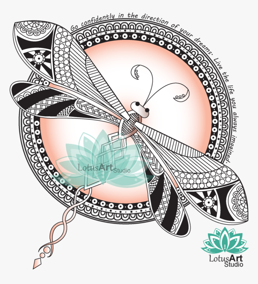 Dragonfly Mandala By Lotusartstudio - Dragonfly Mandala, HD Png Download, Free Download