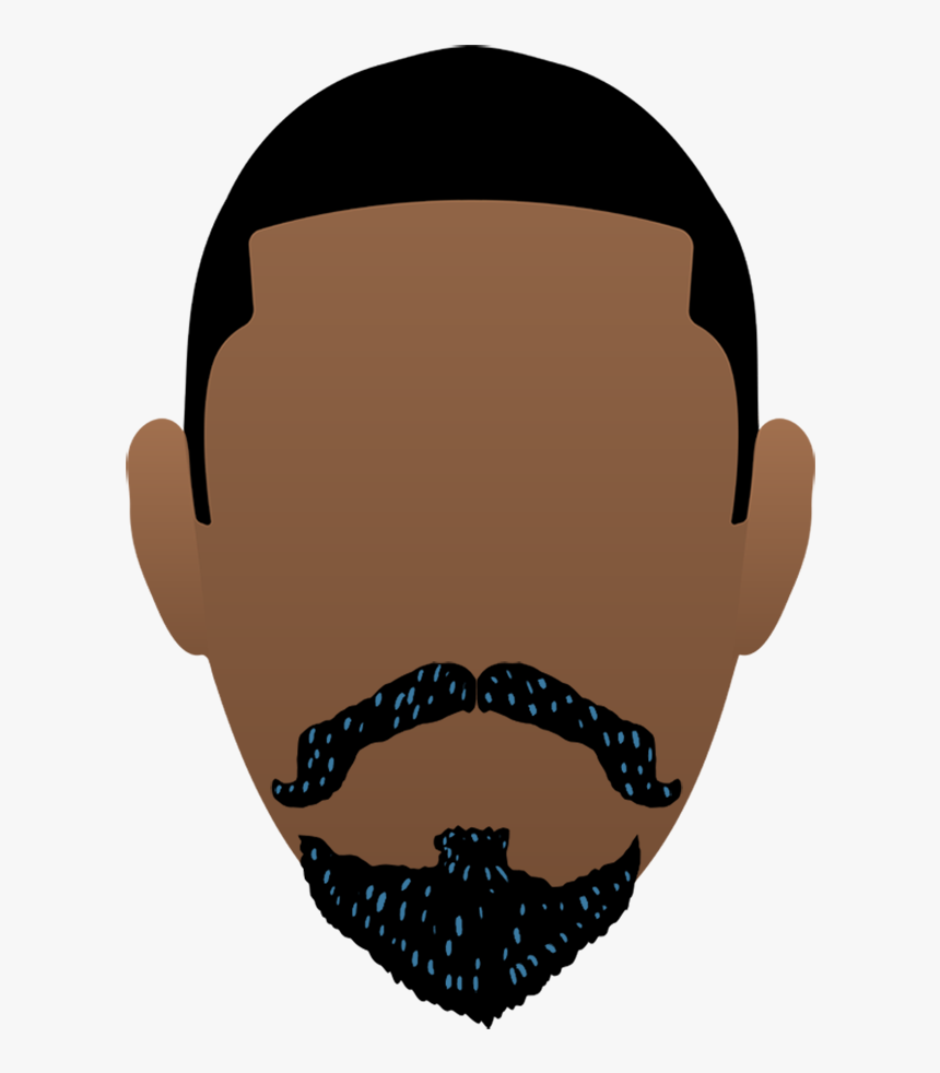 Moustache Clipart Short Beard - Black Man Face Drawing, HD Png Download, Free Download