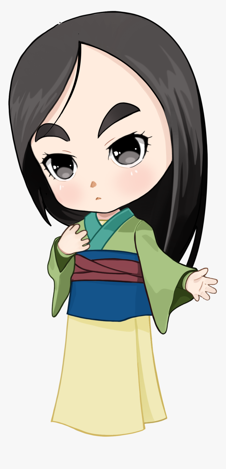 Transparent Mulan Png - Princesas Disney Chibi Mulan, Png Download, Free Download