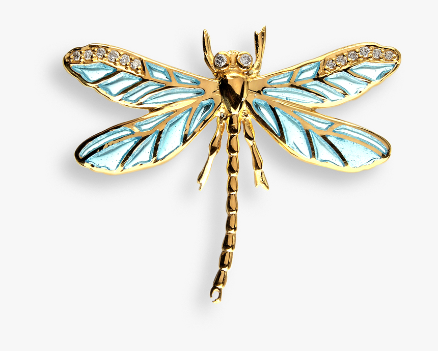 Nicole Barr Designs 18 Karat Gold Dragonfly Lapel Pin-blue - Gold Design Dragonfly Hd, HD Png Download, Free Download