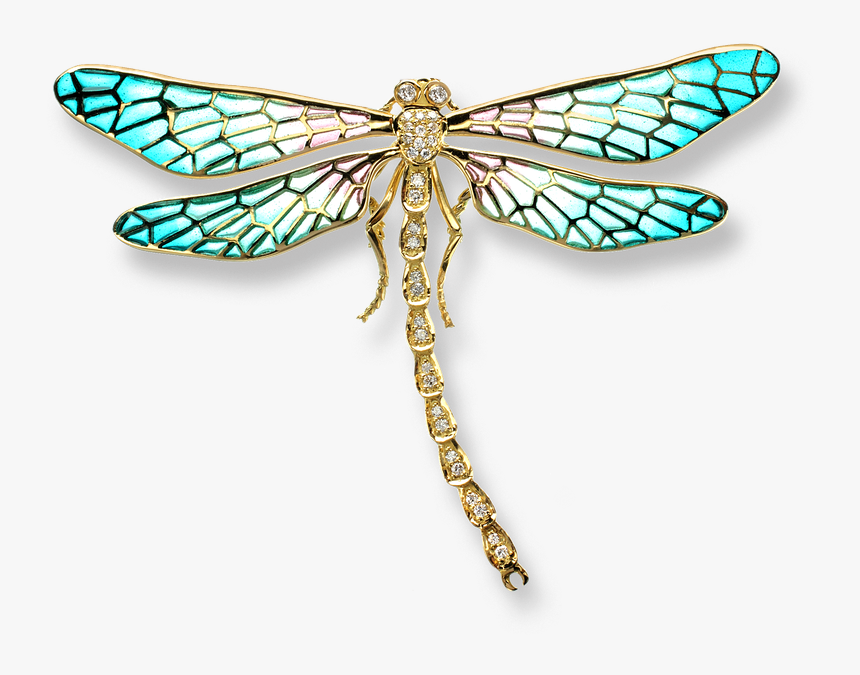 Nicole Barr Designs 18 Karat Gold Dragonfly Necklace-turquoise - Dragonfly, HD Png Download, Free Download
