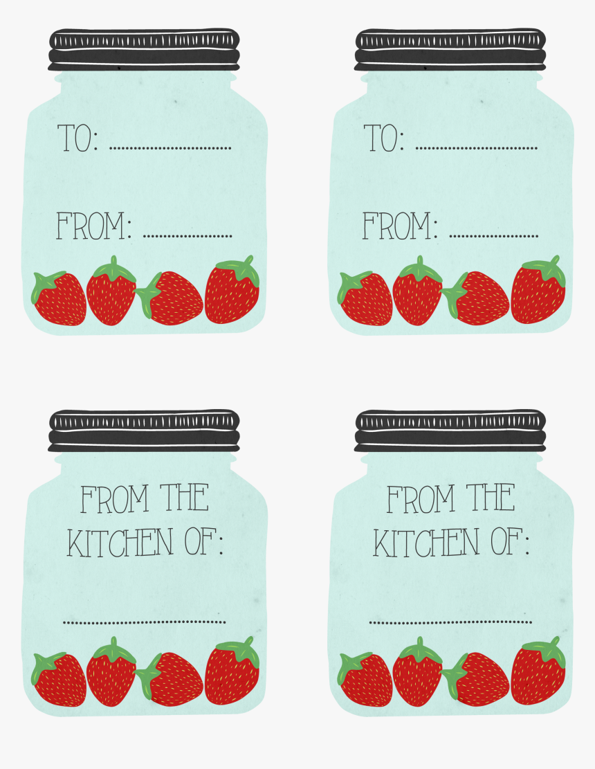 Mason Jar & Strawberry Gift Tags - Strawberry, HD Png Download, Free Download