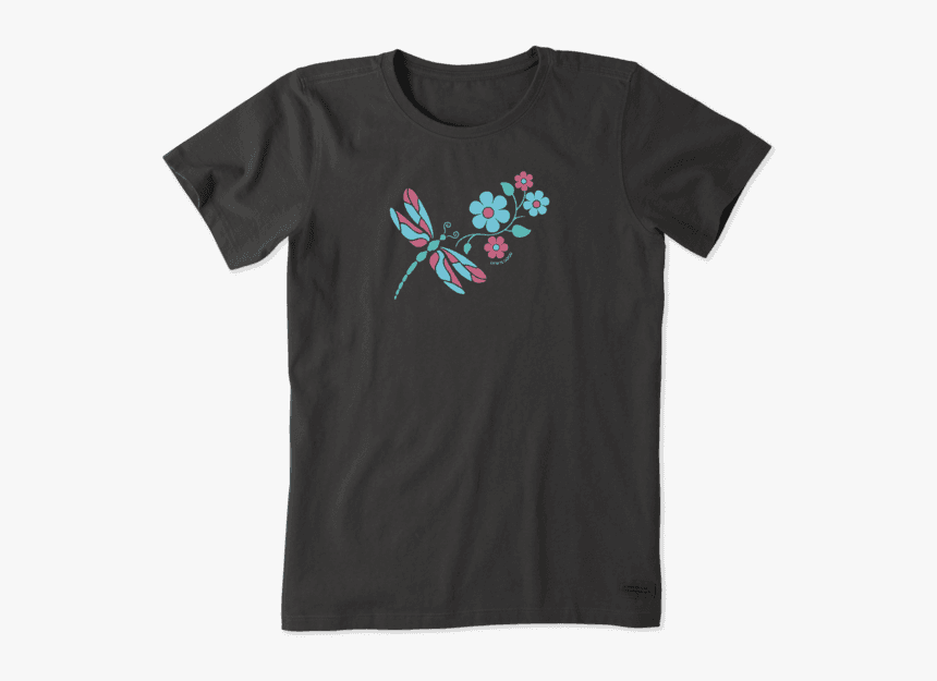 Women"s Colorful Dragonfly Crusher Tee - T Shirt Life Is Good Sloth, HD Png Download, Free Download