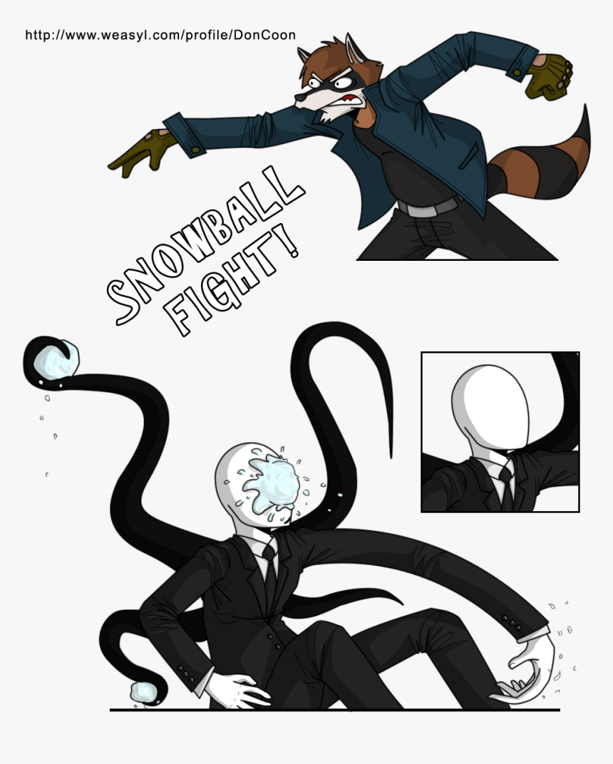 Slender Man Drawing Fighting, HD Png Download, Free Download