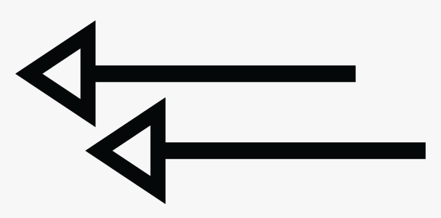 Double Left Arrow With White Triangle - Triangle, HD Png Download, Free Download