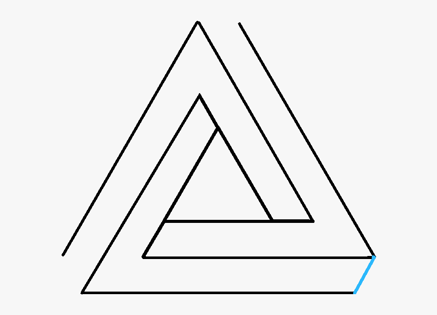 How To Draw Impossible Triangle - Infinite Triangle, HD Png Download, Free Download