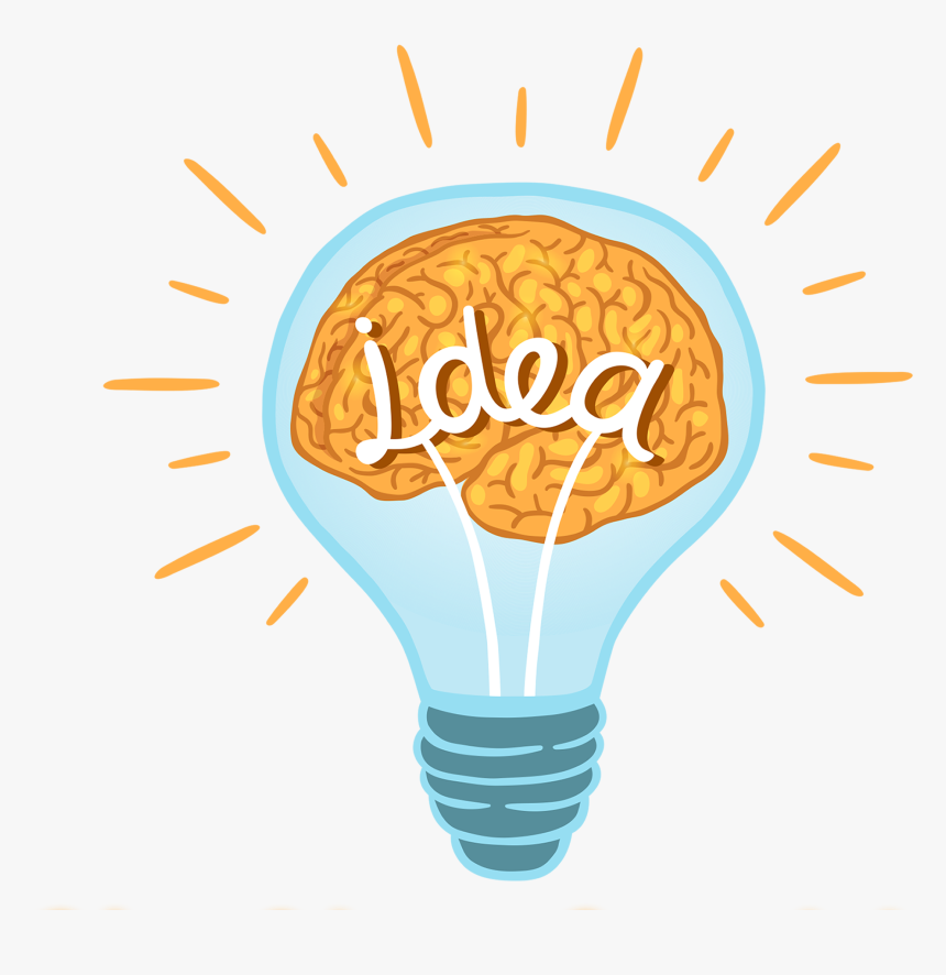 Idea Clipart Brain - Brain Lightbulb Clipart, HD Png Download, Free Download