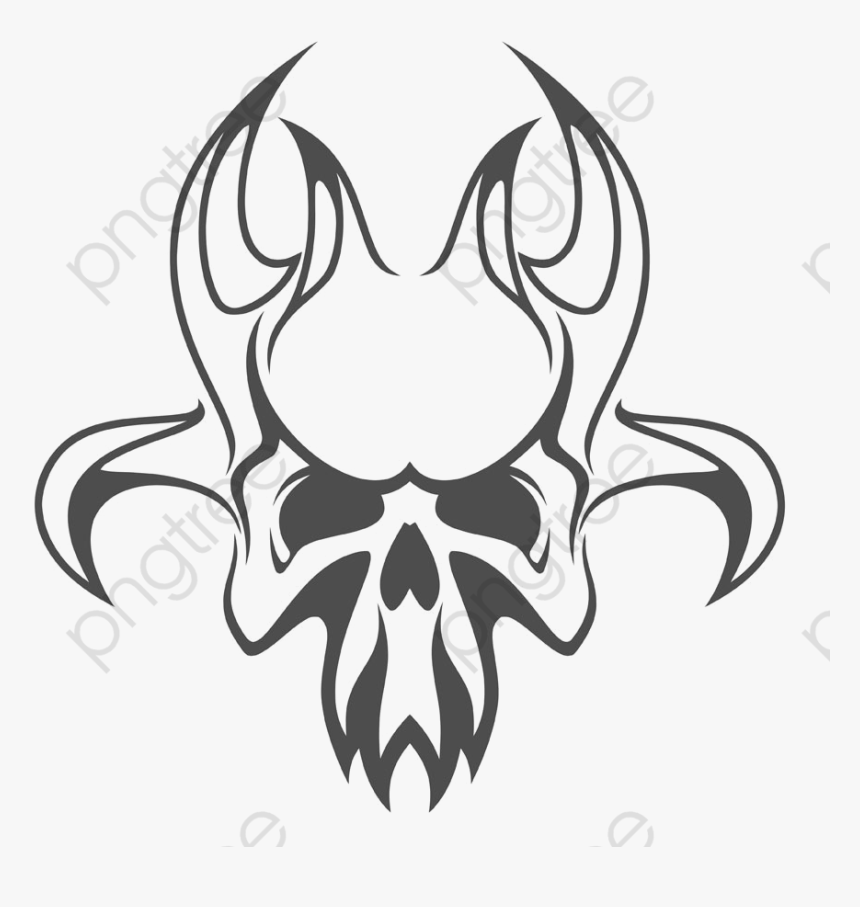 Devil Skull Png - Horns Devil Vector Skull, Transparent Png, Free Download