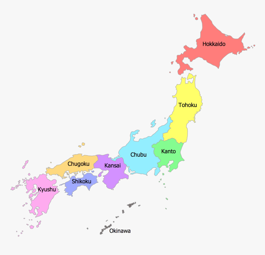 Japan Map Png Hd - 4 Main Islands Of Japan Map, Transparent Png, Free Download