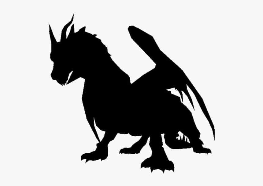 Flying Cartoon Dragon Silhouette Png - Illustration, Transparent Png, Free Download