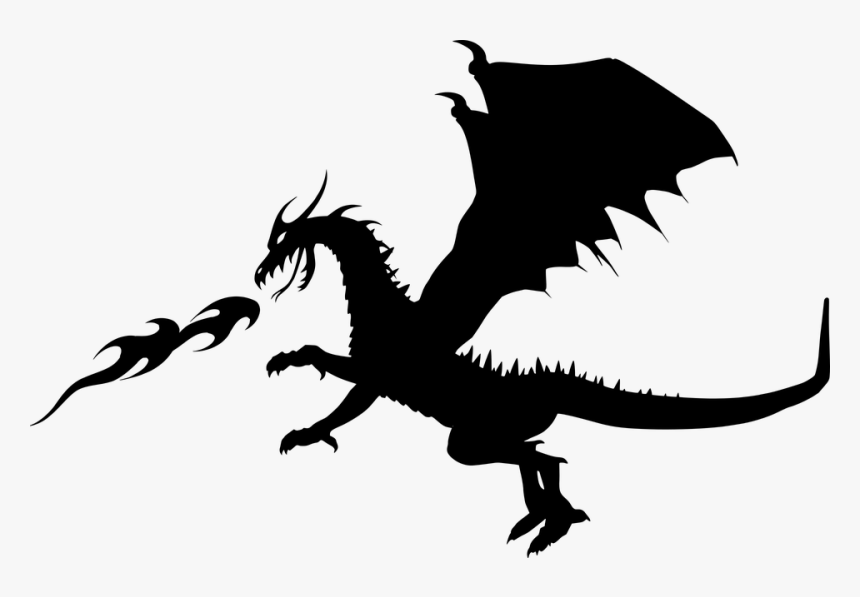 Dragon, Fire, Flames, Silhouette, Burning, Fantasy - Hot Dragon Image Download, HD Png Download, Free Download