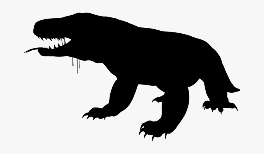 Komodo Dragon Silhouette - Dragao De Komodo Png, Transparent Png, Free Download