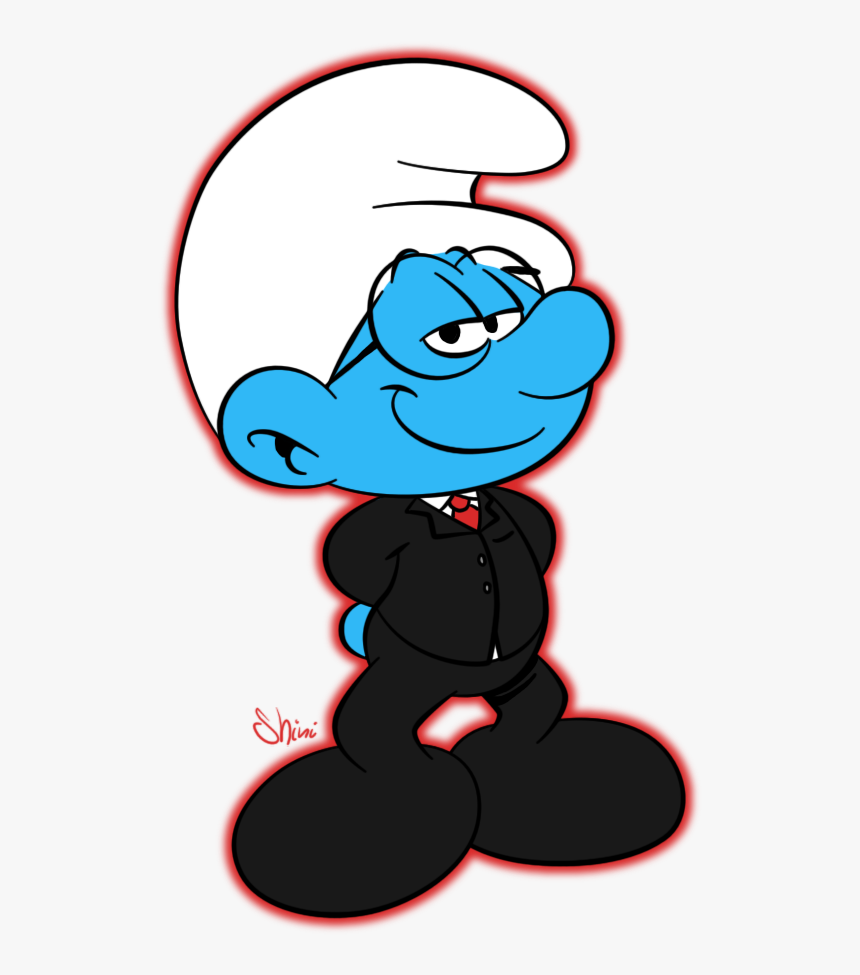 In Het Pak Smurf Smurf In A Suit- - Smurf In A Suit, HD Png Download, Free Download