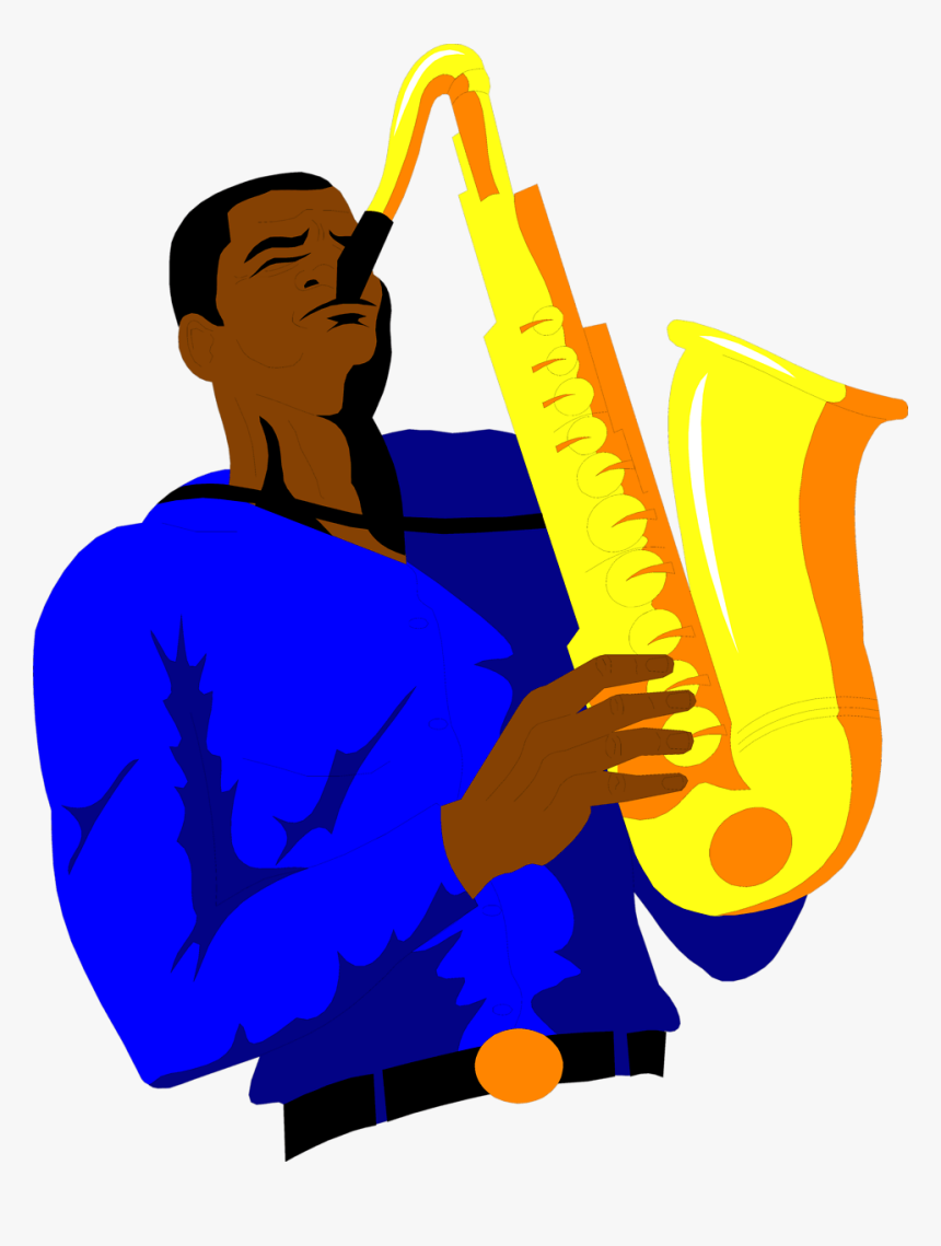 Saxophone Player Clipart - Guy Playing Saxophone Art, HD Png Download, Free Download