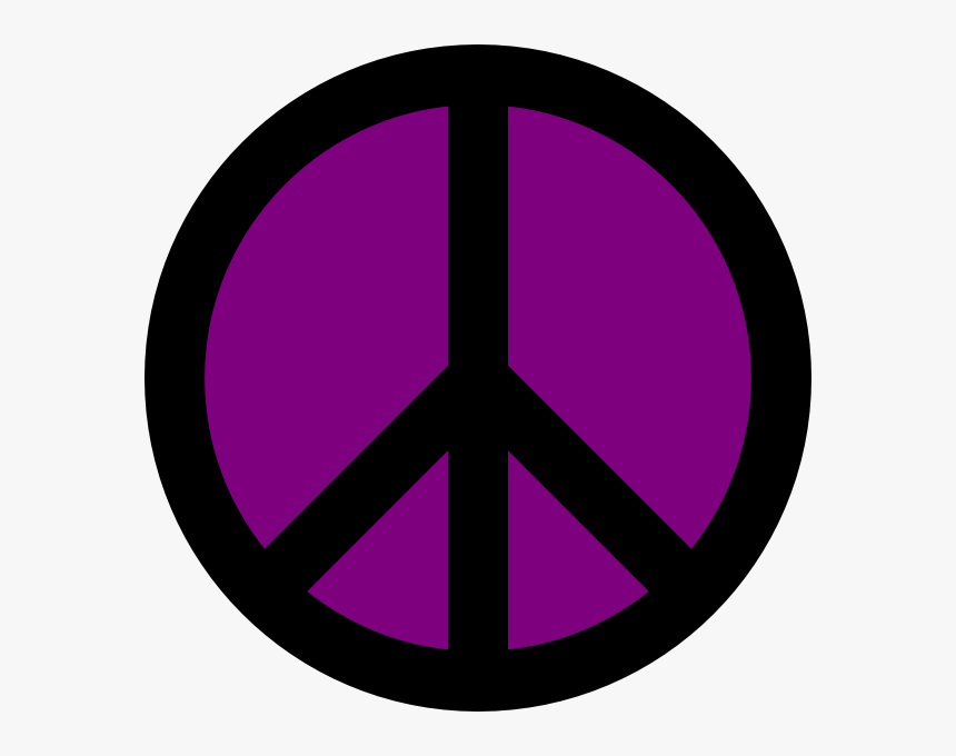 Purple And Black Peace Sign Svg Clip Arts - Peace Symbols, HD Png Download, Free Download