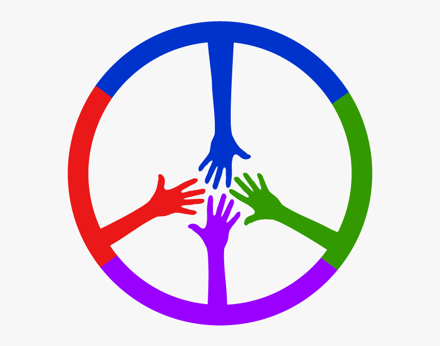 4 Colored Hands Coming Together To Form A Peace Sign - Mercedes Benz Türk Logo, HD Png Download, Free Download