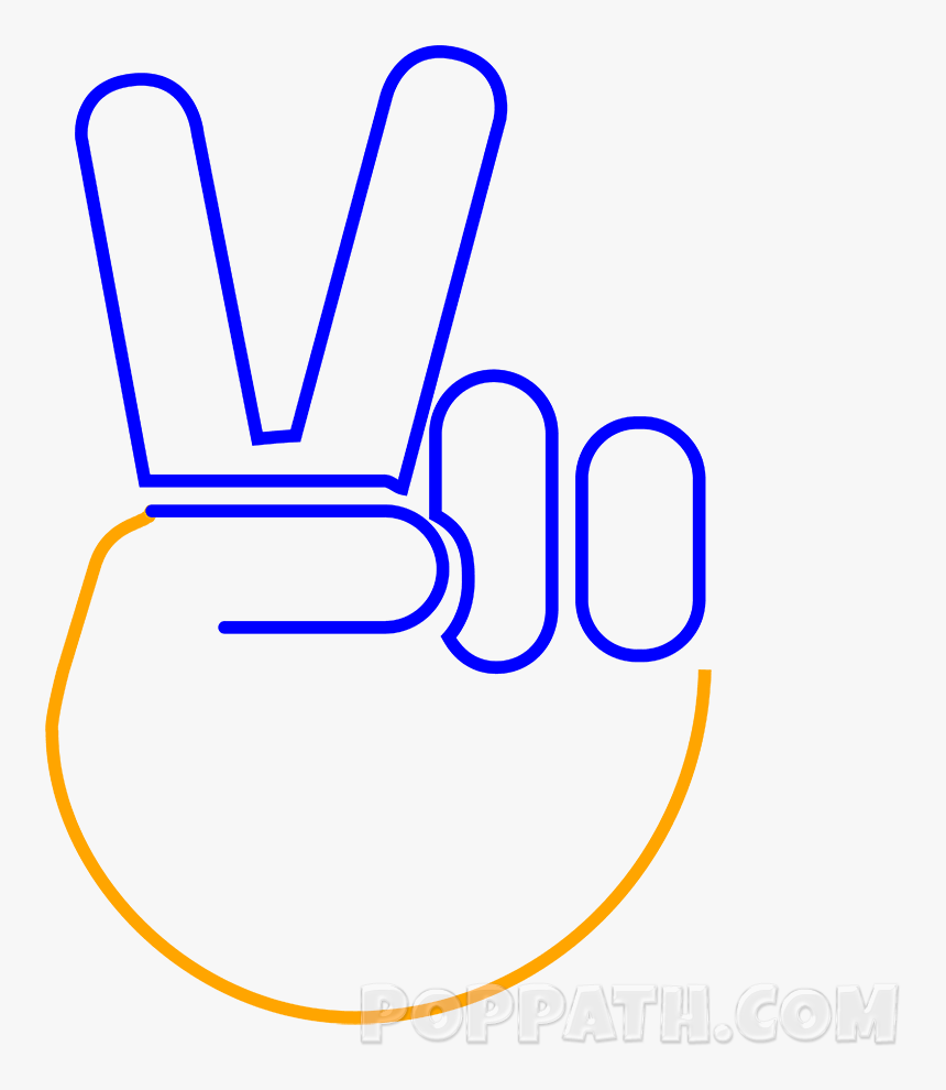 Drawn Peace Sign Victory - Emojis De Amor Y Paz Para Colorear, HD Png Download, Free Download