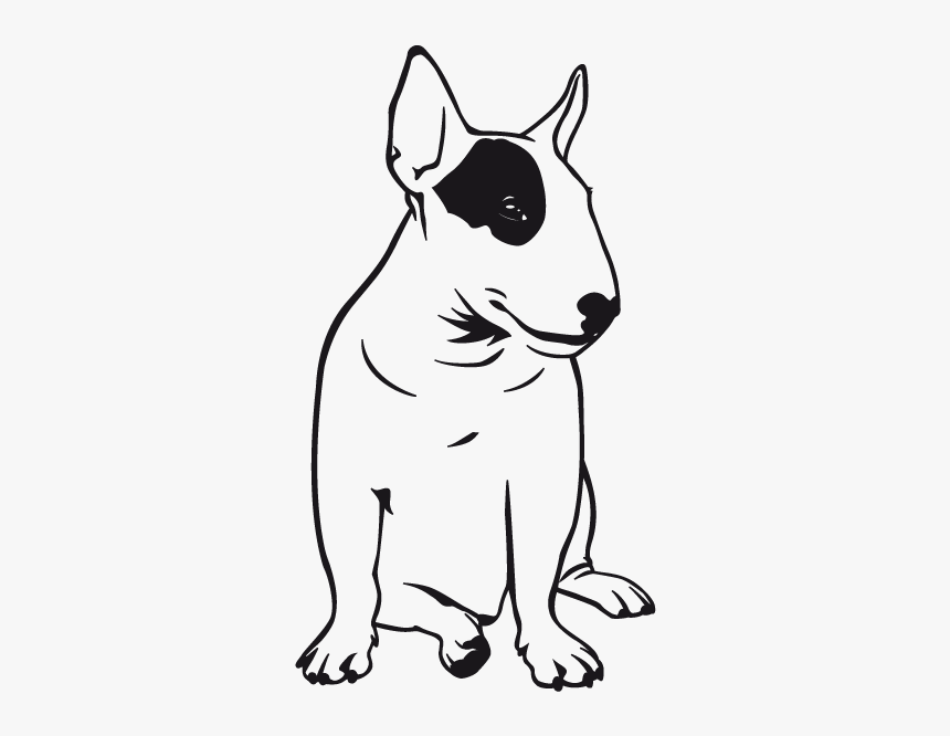 English Bull Terrier Sitting Line Drawing, HD Png Download, Free Download