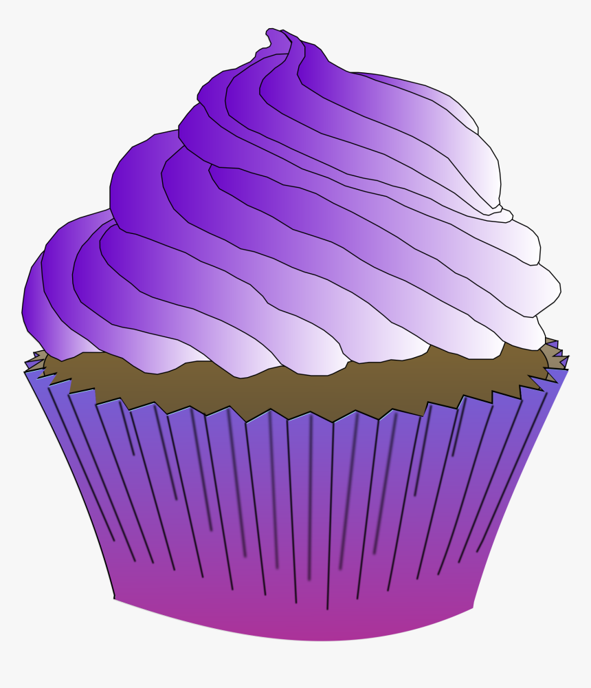 Purple,cupcake,baking Cup - Purple Frosted Cupcake Clipart, HD Png Download, Free Download