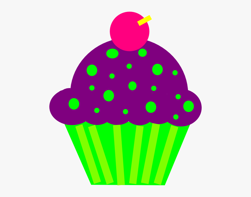 Cupcake Purple And Lime Clip Art At Vector Transparent - Clip Art, HD Png Download, Free Download