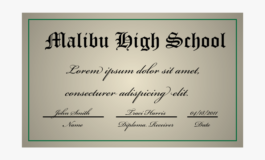 A High School Diploma - Arts School Diploma, HD Png Download, Free Download