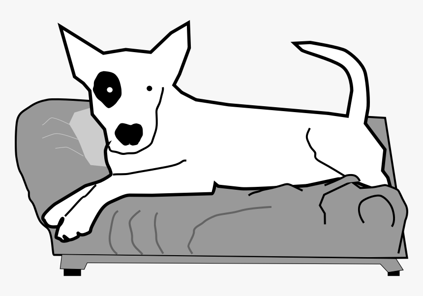 Dog On Sofa Clipart Black And White, HD Png Download, Free Download