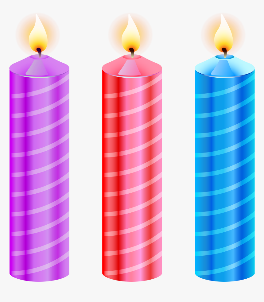 Purple, Pink, Blue Birthday Candles Clipart Best - Birthday Candles Png Hd, Transparent Png, Free Download