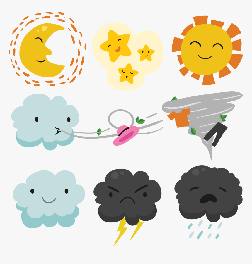 Transparent Windy Weather Clipart - Vector Cute Png Transparent, Png Download, Free Download