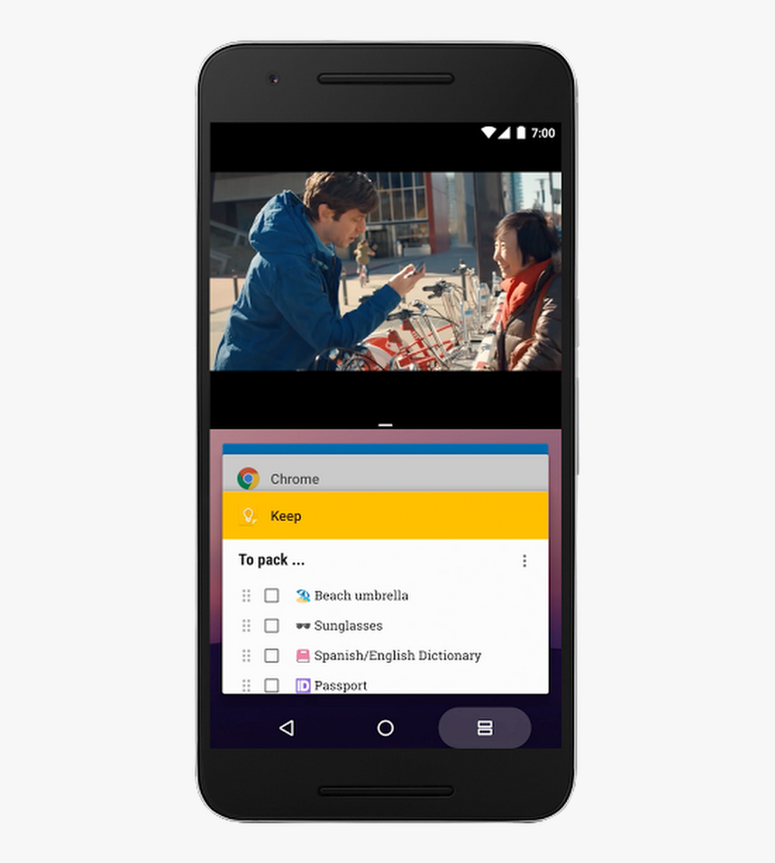 Android - 08 22 - Nougat3 - Iphone 7 Multi Window, HD Png Download, Free Download
