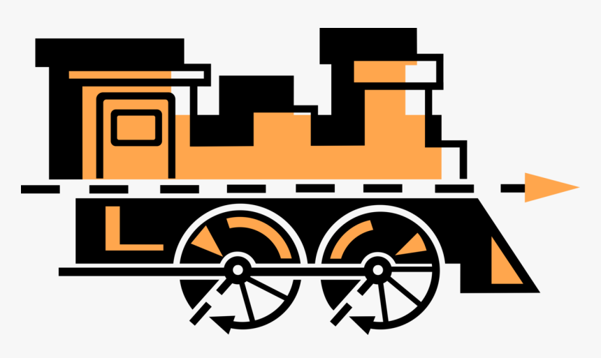 Vector Illustration Of Railroad Rail Transport Steam, HD Png Download, Free Download