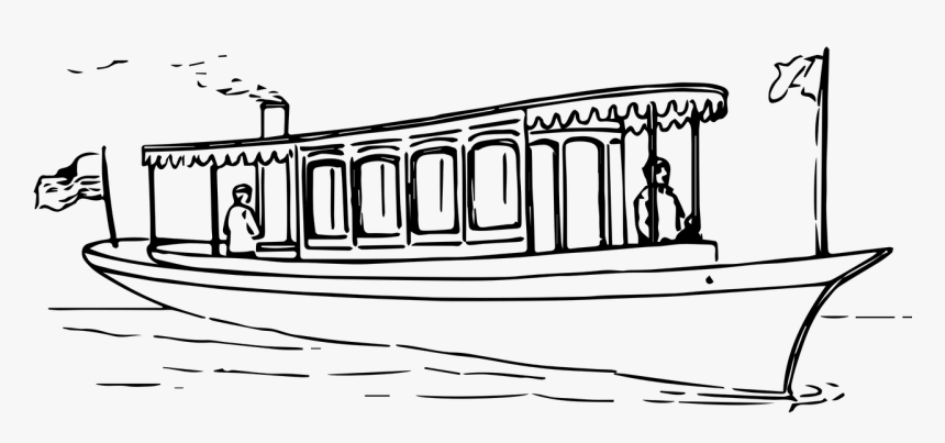 Transparent Steam Vector Png - Boat Or Ship Drawing, Png Download, Free Download