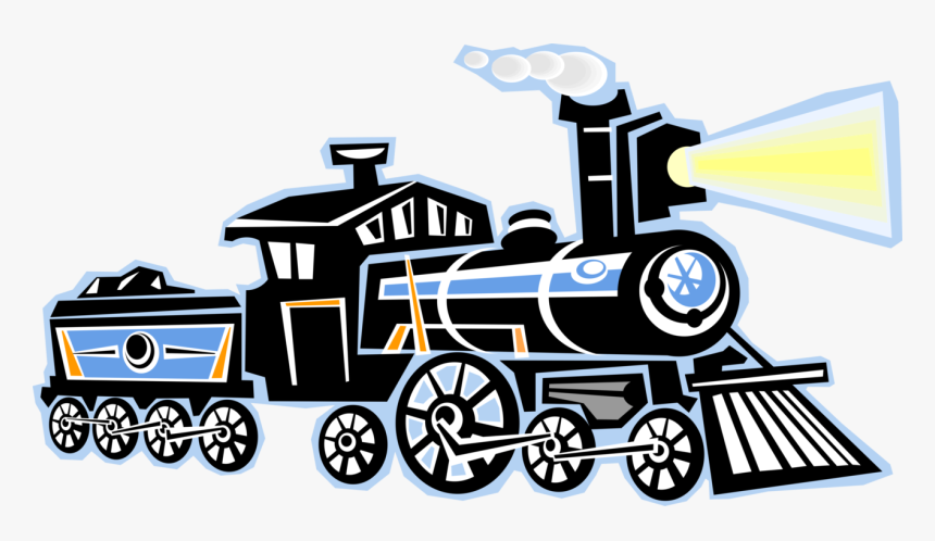 Vector Illustration Of Steam Locomotive Engine Rail - Cool Clip Steam Locomotive, HD Png Download, Free Download