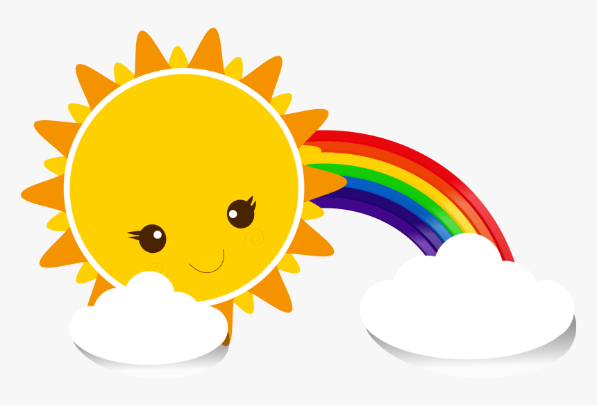 Cute Sun And Clouds Clipart, HD Png Download, Free Download
