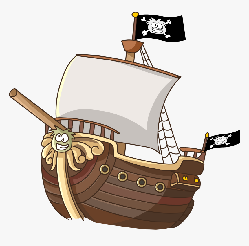 Cartoon Ship Piracy Clip Art - Pirate Ship Cartoon Free, HD Png Download, Free Download